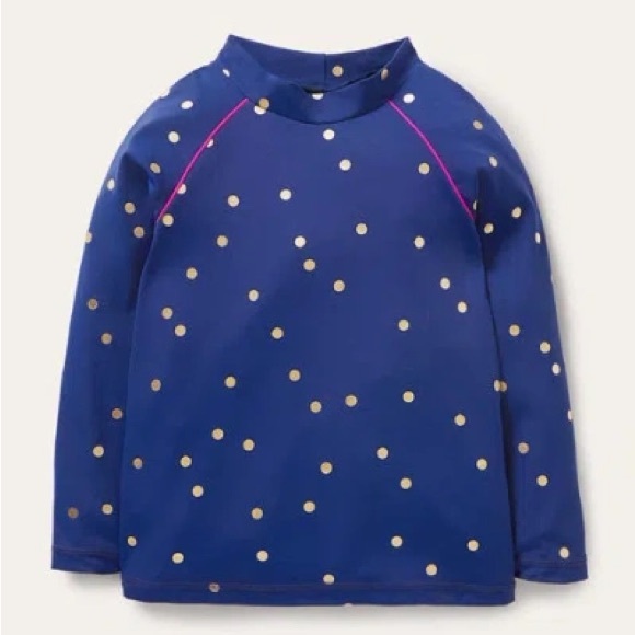 Boden Other - KIDS' PATTERNED RASH GUARD AND SUIT HARMONY BLUE GOLD SPOT GIRLS BODEN SIZE 2/3